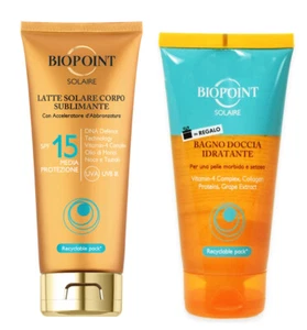 Biopoint Creme Solar Schutz 15 Familie Set Meer Strand Mit Duschgel - Picture 1 of 1