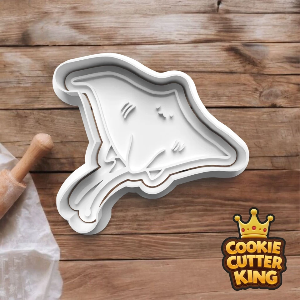 Manta Ray Cookie Cutter & Embosser Stamp - Ocean Glide Fun - Sea Life Animals - image 1 of 1