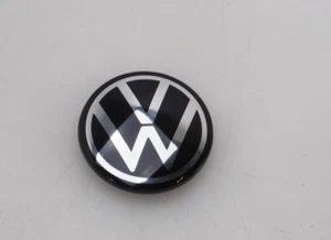Original Volkswagen Abdeckkappe schwarz neues VW Logo 53 mm Golf Passat - Bild 1 von 1