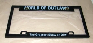 Vintage World Of Outlaws The Greatest Show on Dirt Plastic License Plate Frame - Picture 1 of 3