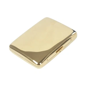 Gold Spiegel Metall Zigarettenetui Etui Tasche Box für 18 normale Zigaretten - Bild 1 von 10