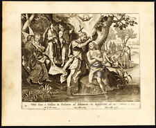 Antique Religious Print-JESUS-JOHN THE BAPTIST-BAPTISM-Collaert-Spanoghe-1784