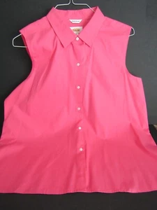 TALBOTS Size 20 Sleeveless PINK Button Up COLLARED Wrinkle Resistant Blouse TOP - Picture 1 of 8