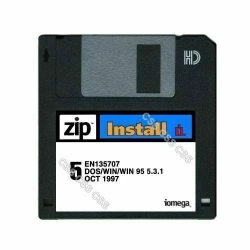 Iomega Zip Install Floppy Disk 5 EN135707 PC Windows DOS 95 5.3.1 Vintage 1997 - Image 1 of 1