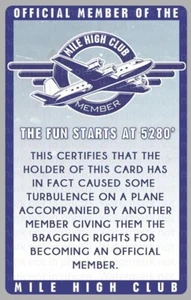 Mile High Club Official Member License Card Novelty ID - Picture 1 of 1