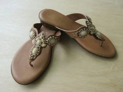Italian Shoemakers Women's Holli Embellished Thong Sandal Tan Various Sizes New - Image 1 of 4