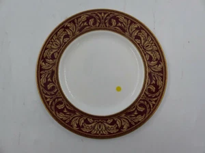ROYAL DOULTON TENNYSON SALAD PLATTER 8" MARRON AND GOLD PLATE - Picture 1 of 2