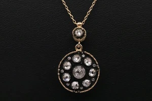 Nice Necklace IN Antique Style From 925er Silver, Gold Plated with White Stones - Picture 1 of 8