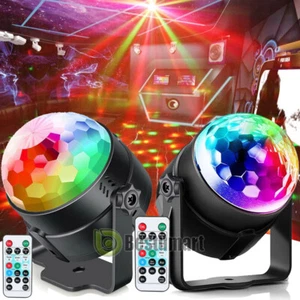 2 Luces Bola De Discoteca Activada Por Sonido Con Remotos Para Fiesta Escenario - Picture 1 of 22