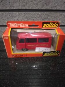 Vintage With Box Solido 380 Peugeot J7 Ambulance 1/43 Van Wagon Bus Old Car Fore
