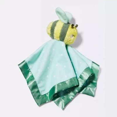 Cloud Island Bumble HONEY BEE Dots Security Blanket Lovey Baby Toy Green Yellow - Image 1 of 3