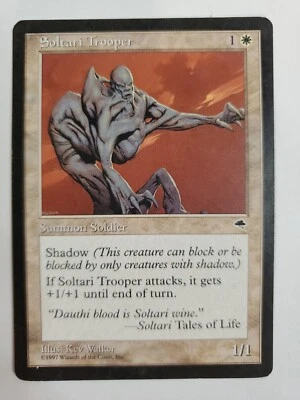 MTG Magic The Gathering Card Soltari TrooperSummon Soldier White Tempest 1997 - Image 1 of 2