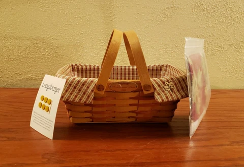 Longaberger Basket 2000 Woven Memories Embroidered Liner Handle Cover Fall Leaf Cover