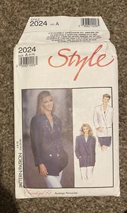 New Vintage 1991 90s 80s Style Lined Jacket Blazer Long Line Sewing Pattern 2024 - Picture 1 of 2