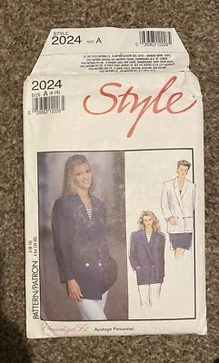 New Vintage 1991 90s 80s Style Lined Jacket Blazer Long Line Sewing Pattern 2024 - Image 1 of 2