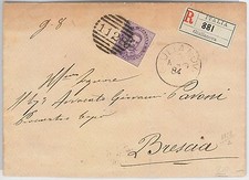 ITALIA REGNO: storia postale - Sass 42 su BUSTA RACCOMANDATA da GIULIANOVA 1884