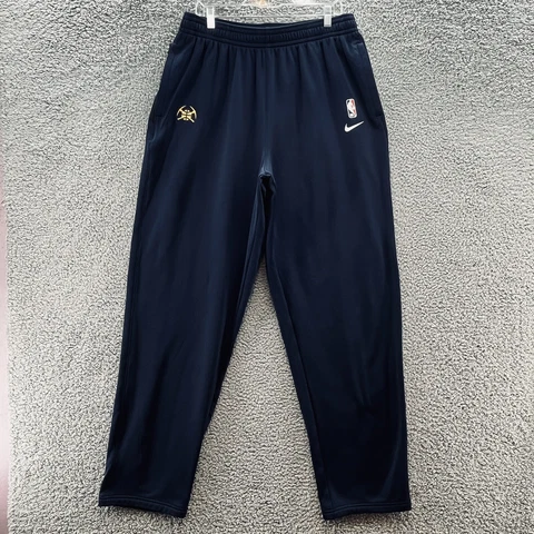 Denver Nuggets Pants Men XXL Tall Blue Nike NBA Warm Up Fleece Lined Sweatpants Cover