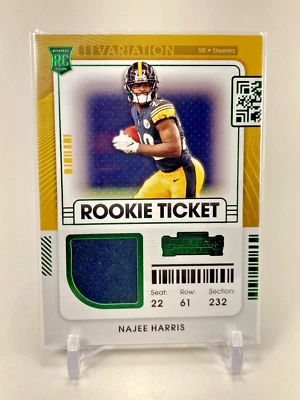 Najee Harris 2021 Contenders VARIATION Green Rookie Ticket Swatches #RSV-NHA - Image 1 of 4
