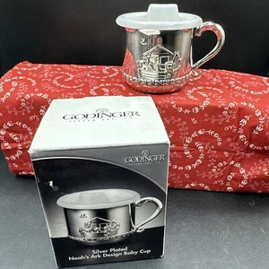 NIB Vtg Godinger Silver Plated Noah's Arc Baby Cup New In Box - Picture 1 of 7