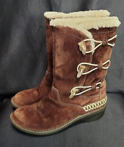 UGG AUSTRALIA KONA 5183 Boot Brown Suede Leather Womens Size 6 - Picture 1 of 11