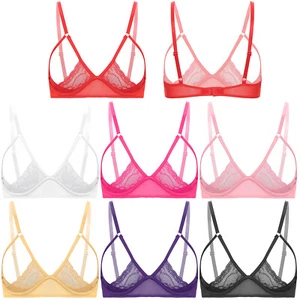 Women's Bra Shelf Vest 1/4 Cups Crop Top Wireless Bras Brassiere Tops No Padded - Picture 1 of 65