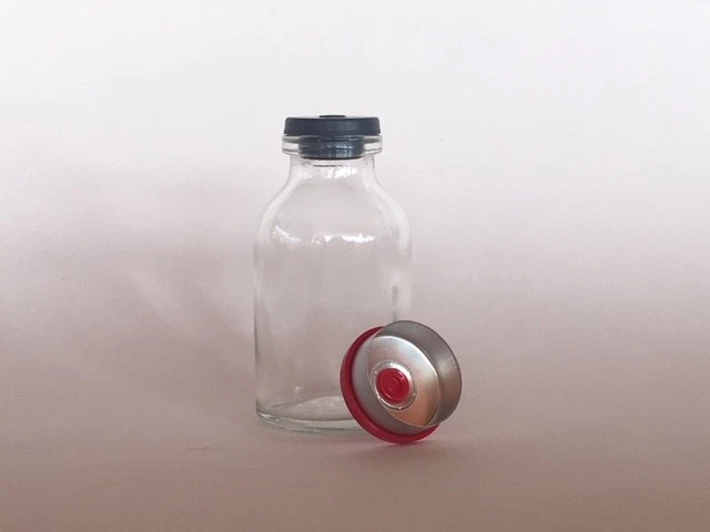 (10) Sterile/Pre-Cleaned 20mL Vials with stoppers & open FLIP TOP EZ OFF - Image 1 of 1