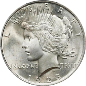 Dólar de plata Peace 1923 graduación profesional MS-65 - Imagen 1 de 3