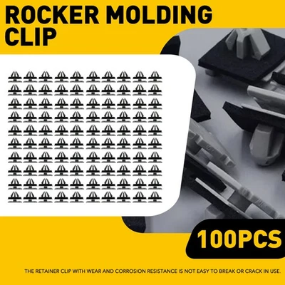 Universal 100PCS Car Body Rocker Door Moulding Clip With Sealer Fasteners Clip - Image 1 of 4