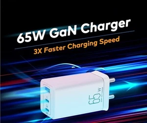 65W Chargeur Rapide Royaume-Uni Mural Alimentation Adaptateur 3 Port Usb-C - Photo 1 sur 17