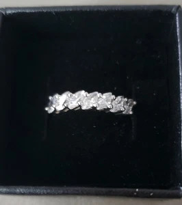 DQ DIAMONIQUE Marquis-Schliff Sterlingsilber Band Verlobungsring/Ehering Größe 6 - Bild 1 von 3