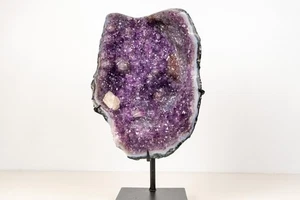 Purple Galaxy Amethyst Cluster with Calcite, Golden Goethite Inclusions, 12 Lb. - Picture 1 of 10