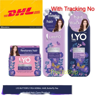 LYO BUTTERFLY PEA HERBAL Vitamin E  Shampoo +Conditioner +Treatment 1 Set Of 3 - Image 1 of 4