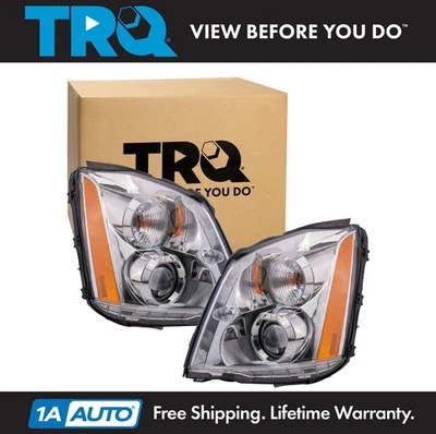 TRQ Headlight Assembly Set Fits 2006-2011 Cadillac DTS GM2502275 GM2503275 - Image 1 of 4