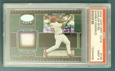 RARO Marlon Byrd 2004 Hoja Certificada Cortes #146 Esmeralda #'d 2/5 PSA 9 Como Nuevo Foto 1 de 2