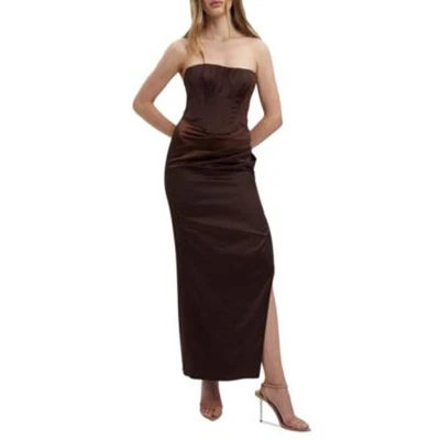 Bardot Women's Everlasting Satin Strapless Gown Brown Size S - Image 1 of 4