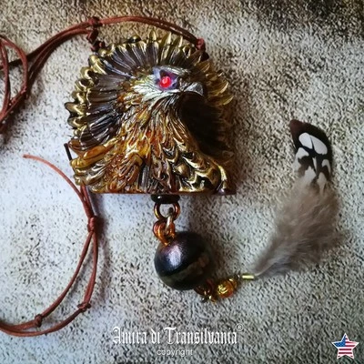 Joyería de Lujo Collar Boho Colgante Águila Pájaro Pluma Dije Espíritu Vida Salvaje Foto 1 de 4