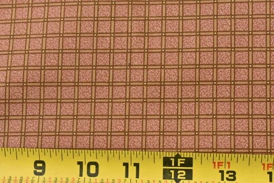 By 1/2 Yd, Rust & Gold Checked Cotton, Moda/Civil War Homefront/Brackman, M8452 - Image 1 of 4