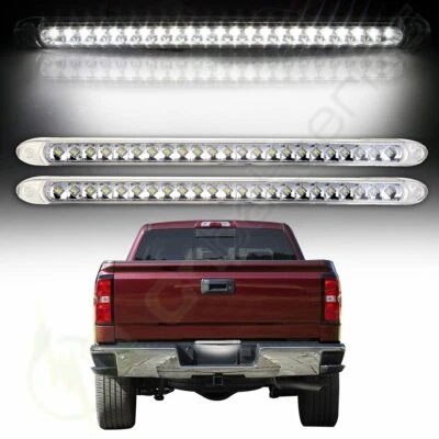 (2) Barra de luz de parada/cola/trasera/freno blanca de remolque 17" 23 LED lente transparente sellada Foto 1 de 4