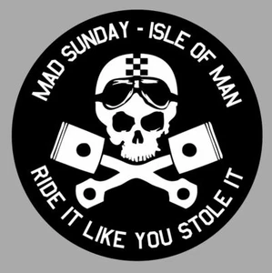 TT Isle of Man MAD SUNDAY sticker vinyle laminé - Imagen 1 de 1