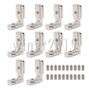 Zinc Alloy Interior Joint Brackets Connectors with Screws 4040 Pack of 10 - Picture 1 of 6