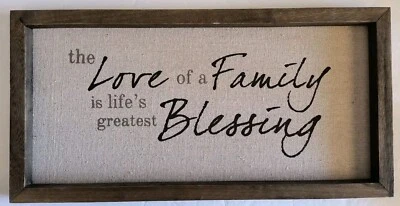 Letrero de madera familiar "El amor de una familia es la mayor bendición de la vida" tamaño 10x20" Foto 1 de 4