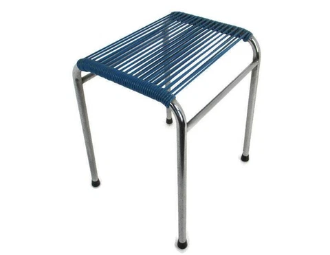 Vintage Tubing Vinyl Chair Stool Crutch Metal Frame Blue Rare Cover
