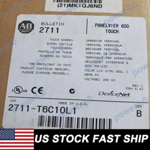 1PC NEW 2711-T6C10L1 /B PanelView 600 Color/Touch/DeviceNet/RS-232 - Picture 1 of 3