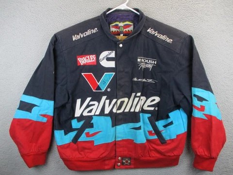 Mark Martin Jacket Adult Extra Large Signed Vintage 90s Valvoline Jeff Hamilton Cover
