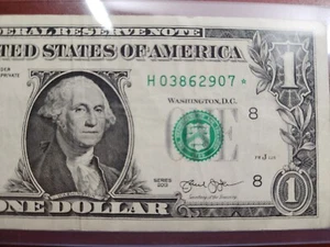 Star Note District H St. Louis Federal Reserve Bank * $1 2013 - Picture 1 of 3