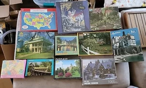 Box of Assorted Puzzles - 11 New / Sealed Puzzles - MB - Golden - Guild - Kodak  - Picture 1 of 4
