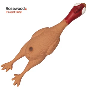 Dog Toy 42cm Latex Rubber Chicken Rosewood Loud Squeak Funny Joke Meme Fun Puppy - Picture 1 of 8