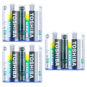 3x 2pc Toshiba Alkaline C R14 Battery Cylindrical Power Multi-Use Batteries - Picture 1 of 2