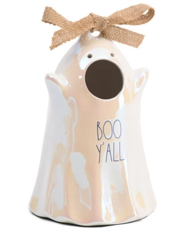 Rae Dunn Boo Y'all Luster Ghost Birdhouse In White Cover