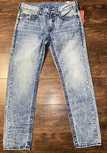 TRUE RELIGION SKINNY MIDNIGHT BIG T Mens Size 34x33 Jeans - Picture 1 of 13